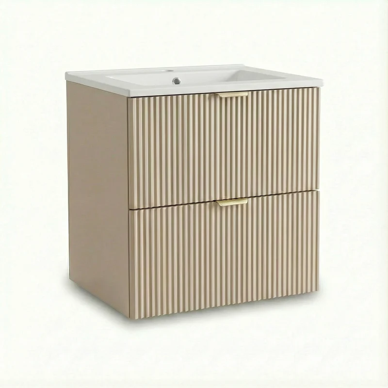 Waschtischunterschrank 60 cm mit Waschbecken Willy - Kaschmir