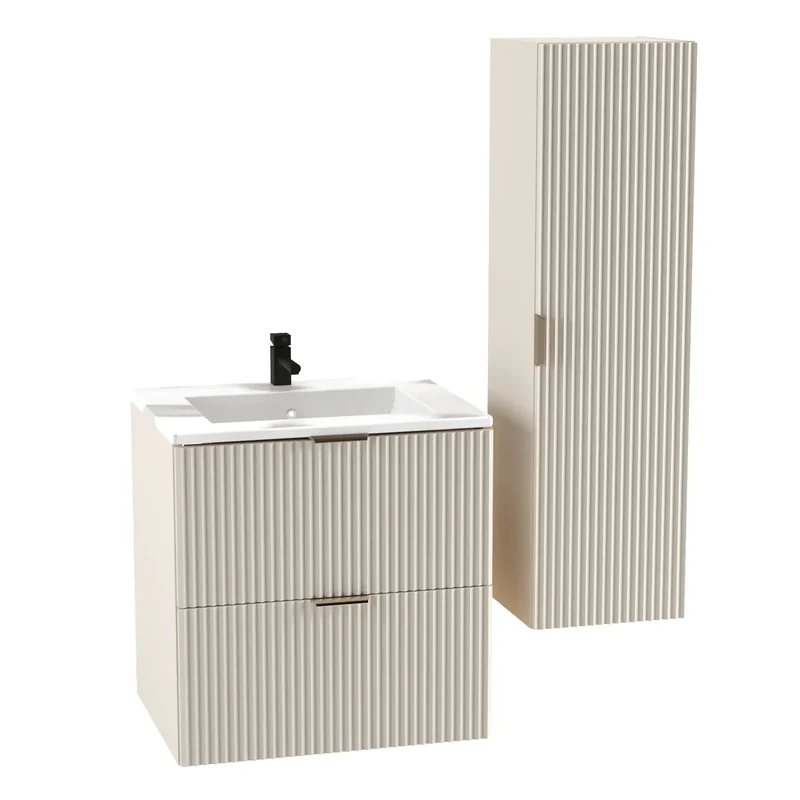 Waschtischunterschrank 60 cm mit Waschbecken Willy - Kaschmir