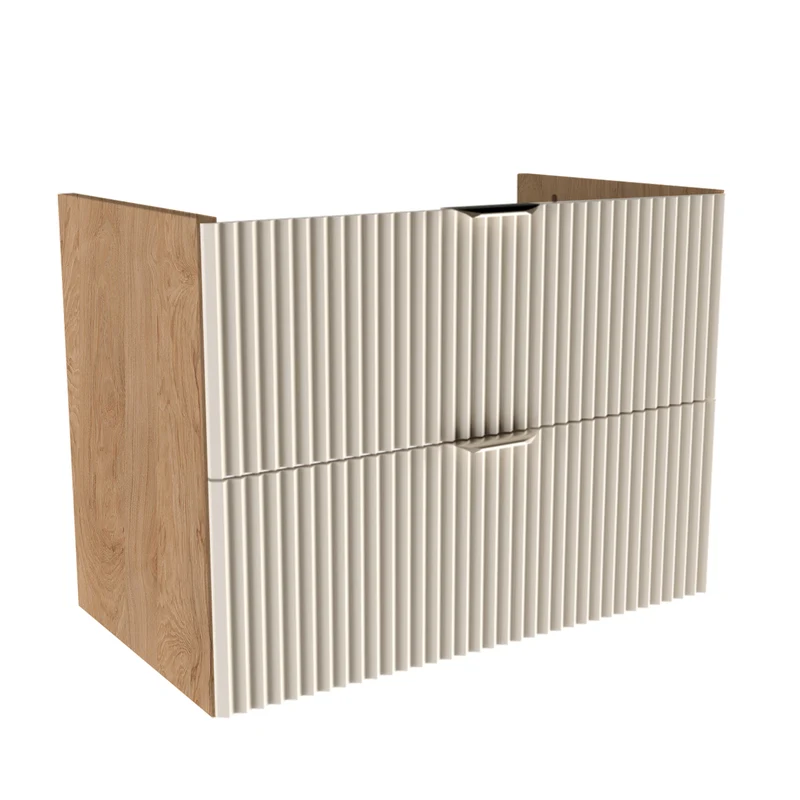 Waschtischunterschrank 80 cm, ohne Oberteil Willy - Kaschmir/Walnuss