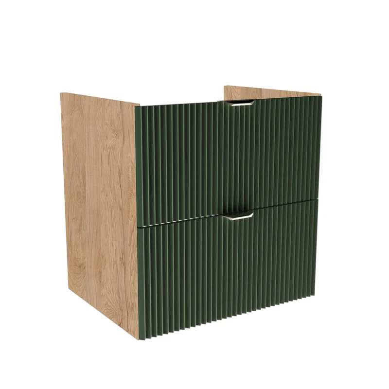 Waschtischunterschrank 60 cm, ohne Oberteil Willy - Salbei/Walnuss