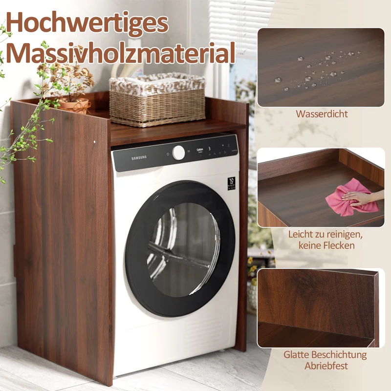SWANEW Waschmaschinenschrank für Waschmaschine Wäschetrockner, Waschmaschinenschrank Überbauschrank, Waschmaschinenregal