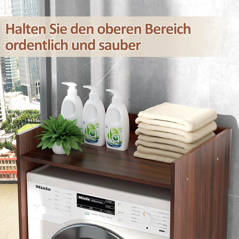 SWANEW Waschmaschinenschrank für Waschmaschine Wäschetrockner, Waschmaschinenschrank Überbauschrank, Waschmaschinenregal