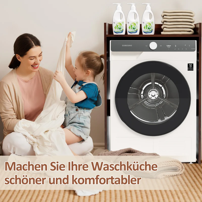 SWANEW Waschmaschinenschrank für Waschmaschine Wäschetrockner, Waschmaschinenschrank Überbauschrank, Waschmaschinenregal