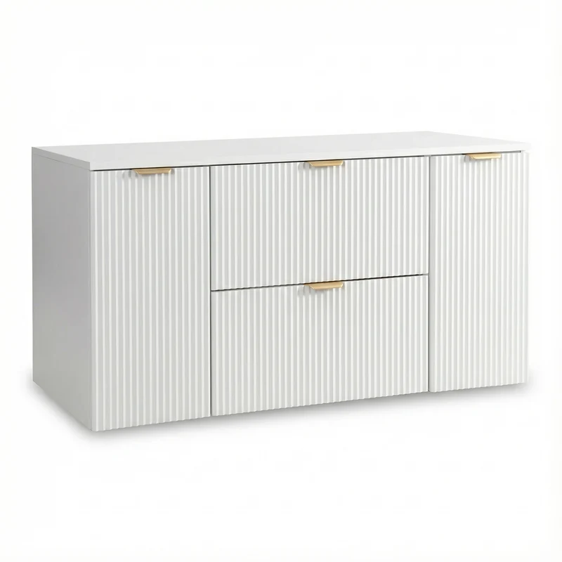 Waschtischunterschrank 120 cm mit 2 Türen und 2 Schubladen Willy - Weiß
