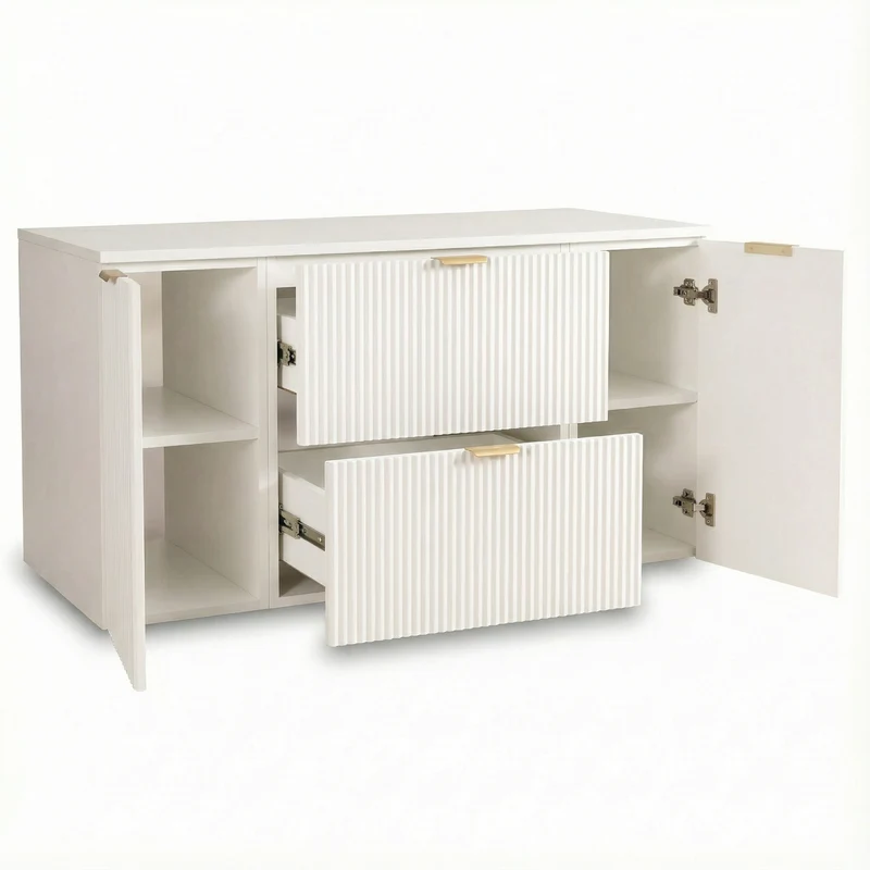 Waschtischunterschrank 120 cm mit 2 Türen und 2 Schubladen Willy - Weiß