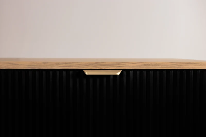 Waschtischunterschrank 100 cm mit 2 Regale Willy - Schwarz/Walnuss
