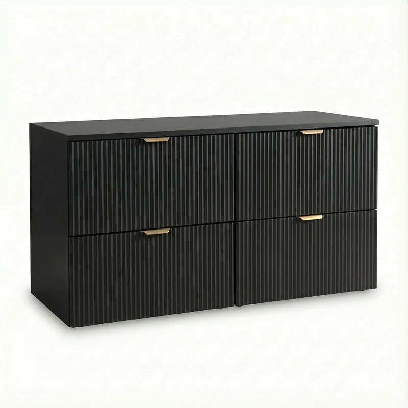 Waschtischunterschrank mit 4 Schubladen 120 cm Willy - Schwarz