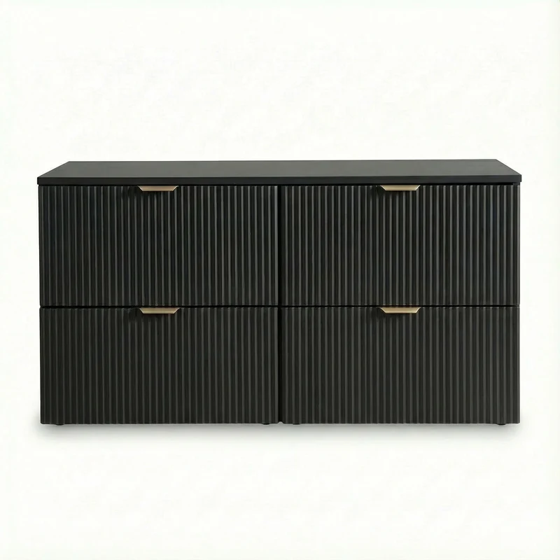 Waschtischunterschrank mit 4 Schubladen 120 cm Willy - Schwarz