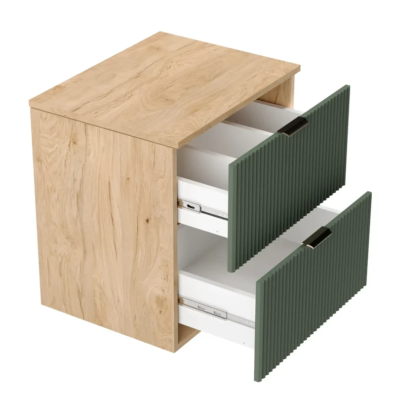 Waschtischunterschrank mit 4 Schubladen 120 cm Willy - Salbei/Walnuss