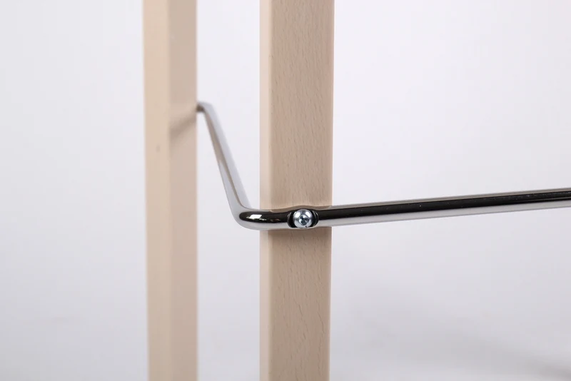 Design Barhocker mit Fußablage, Farbe leinen