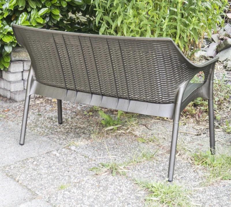 Gartenbank aus Kunststoff in grau, Outdoor Gartenbank