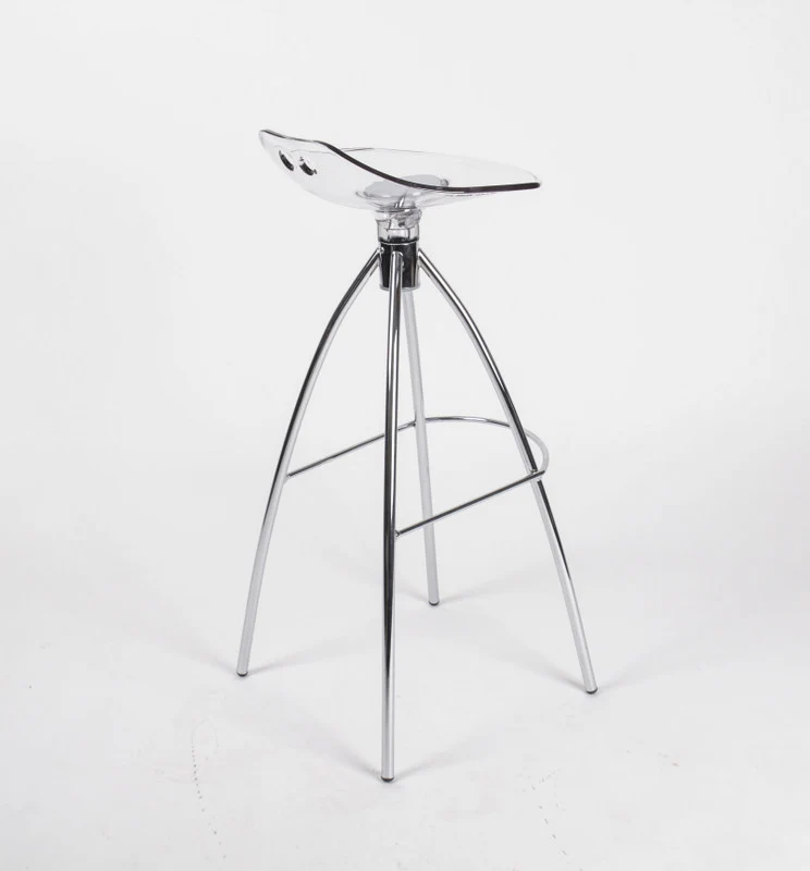 Design Bar-Tresenhocker, Farbe Transparent - Chrom, Sitzhöhe 65 cm