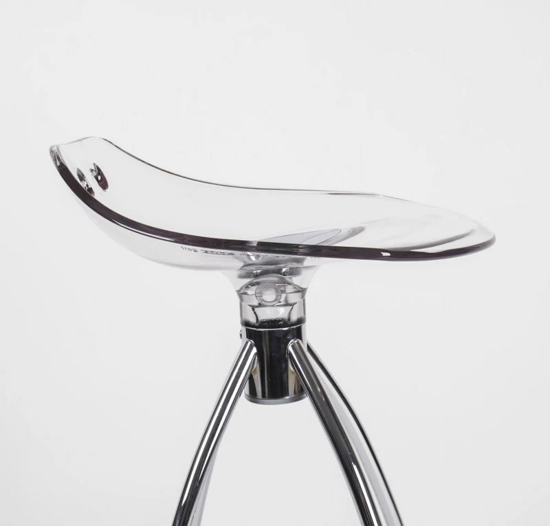Design Bar-Tresenhocker, Farbe Transparent - Chrom, Sitzhöhe 80 cm