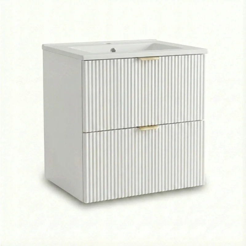 Waschtischunterschrank 60 cm mit Waschbecken Willy - Weiß