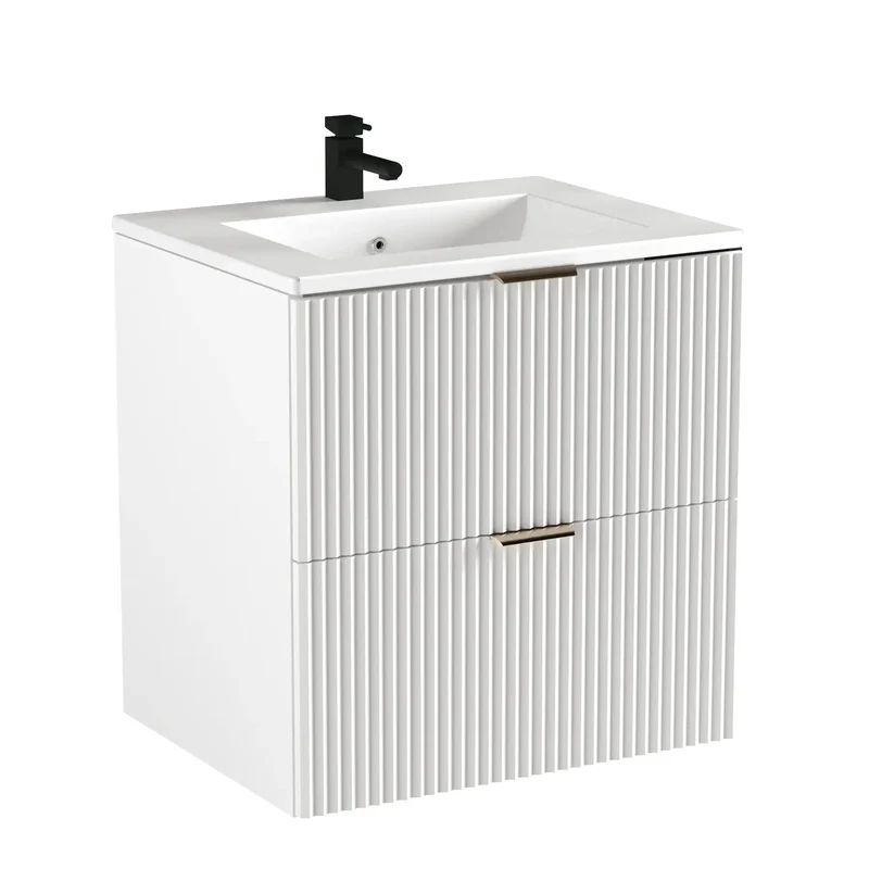 Waschtischunterschrank 60 cm mit Waschbecken Willy - Weiß