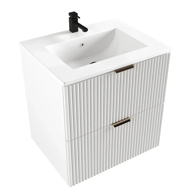 Waschtischunterschrank 60 cm mit Waschbecken Willy - Weiß
