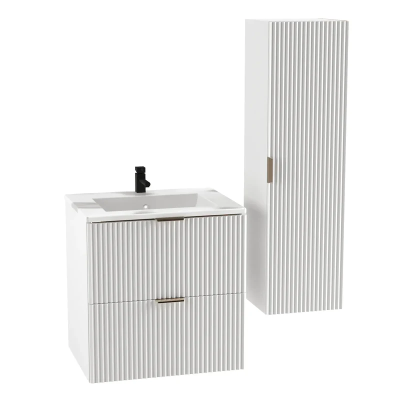 Waschtischunterschrank 60 cm mit Waschbecken Willy - Weiß