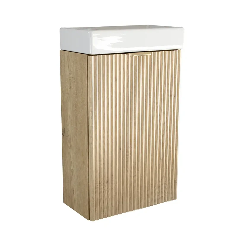 Waschtischunterschrank 40 cm mit Waschbecken Willy - Eiche Cremona