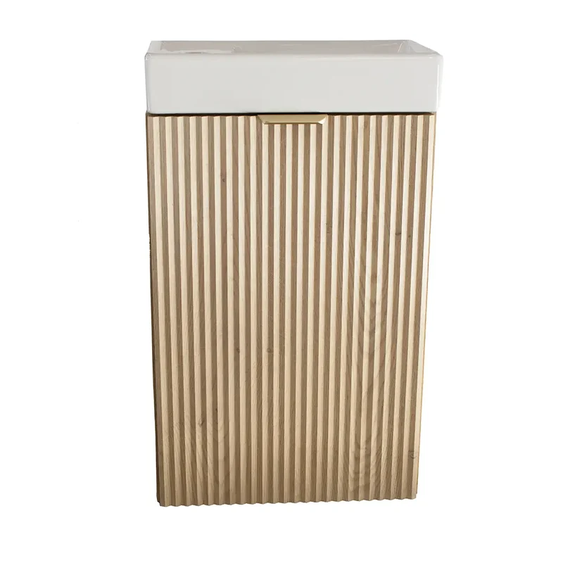 Waschtischunterschrank 40 cm mit Waschbecken Willy - Eiche Cremona