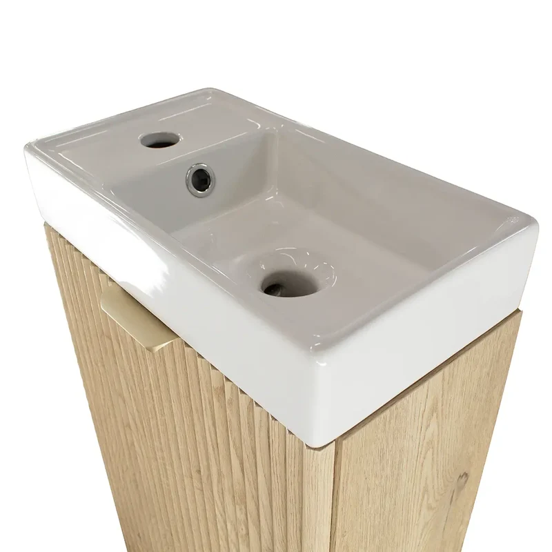 Waschtischunterschrank 40 cm mit Waschbecken Willy - Eiche Cremona