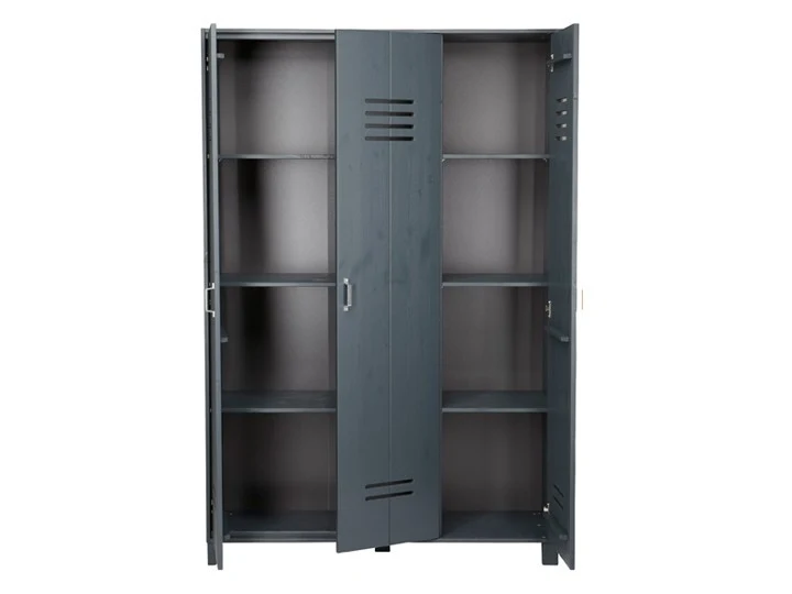 Kleiderschrank schwarz Schrank Holz Landhaus, Breite 123 cm