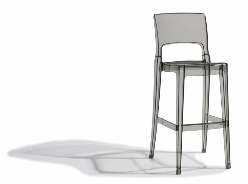 Design Bar-Tresenhocker, Farbe grau transparent, Sitzhöhe 74 cm