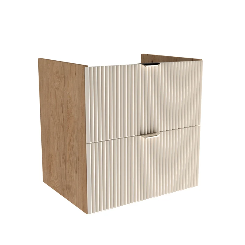 Waschtischunterschrank 60 cm, ohne Oberteil Willy - Kaschmir/Walnuss