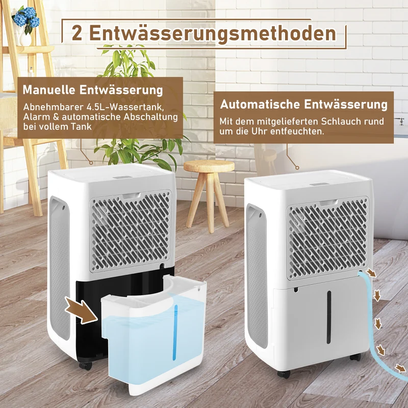 SWANEW 26L/Tag Luftentfeuchter Elektrisch,Raumentfeuchter fur Raumgröße ca. 50m², Lufttrockner Leise, 3 Betriebsarten, Digitalanzeige, 24H Timer