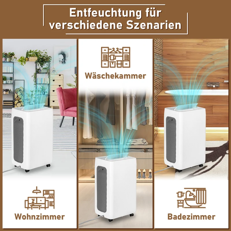 SWANEW 26L/Tag Luftentfeuchter Elektrisch,Raumentfeuchter fur Raumgröße ca. 50m², Lufttrockner Leise, 3 Betriebsarten, Digitalanzeige, 24H Timer