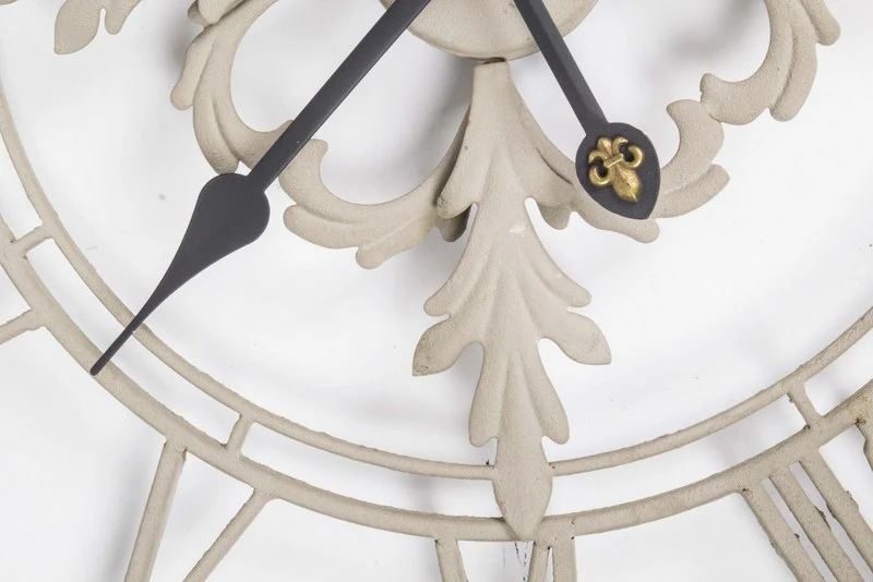 Wanduhr Metall im Landhausstil, Uhr grau vintage, Ø 70 cm