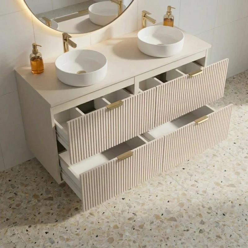 Waschtischunterschrank mit 4 Schubladen 120 cm Willy - Kaschmir