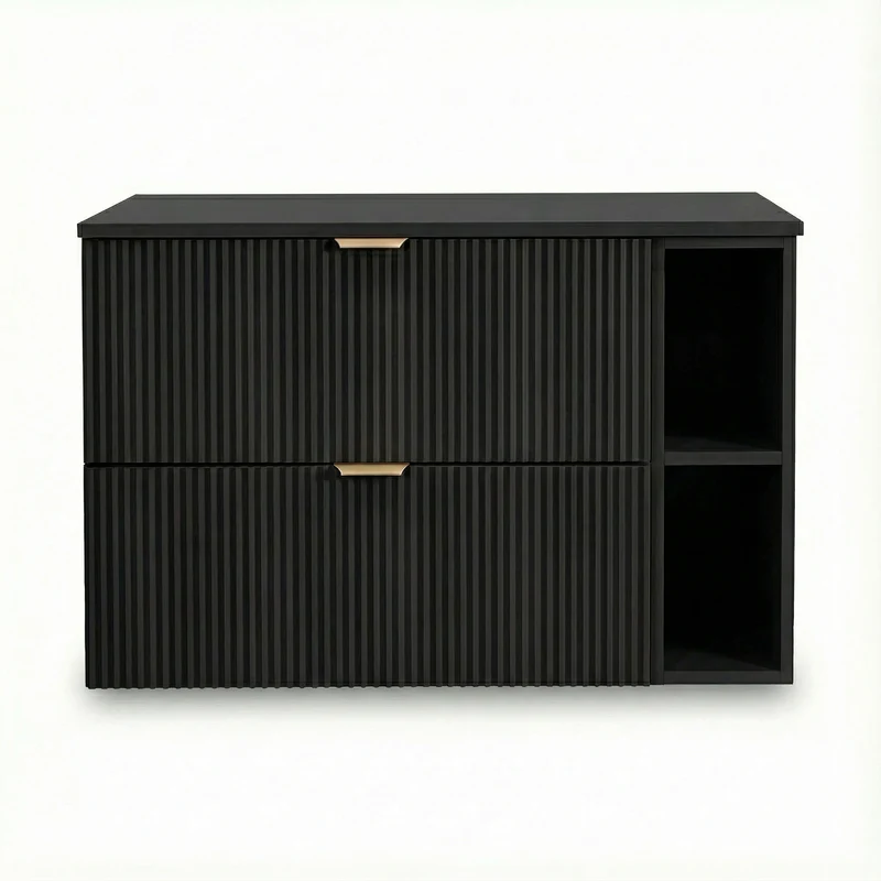 Waschtischunterschrank mit Regal 100 cm Willy - Schwarz