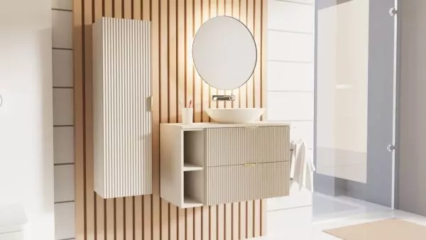 Waschtischunterschrank mit Regal 100 cm Willy - Kaschmir