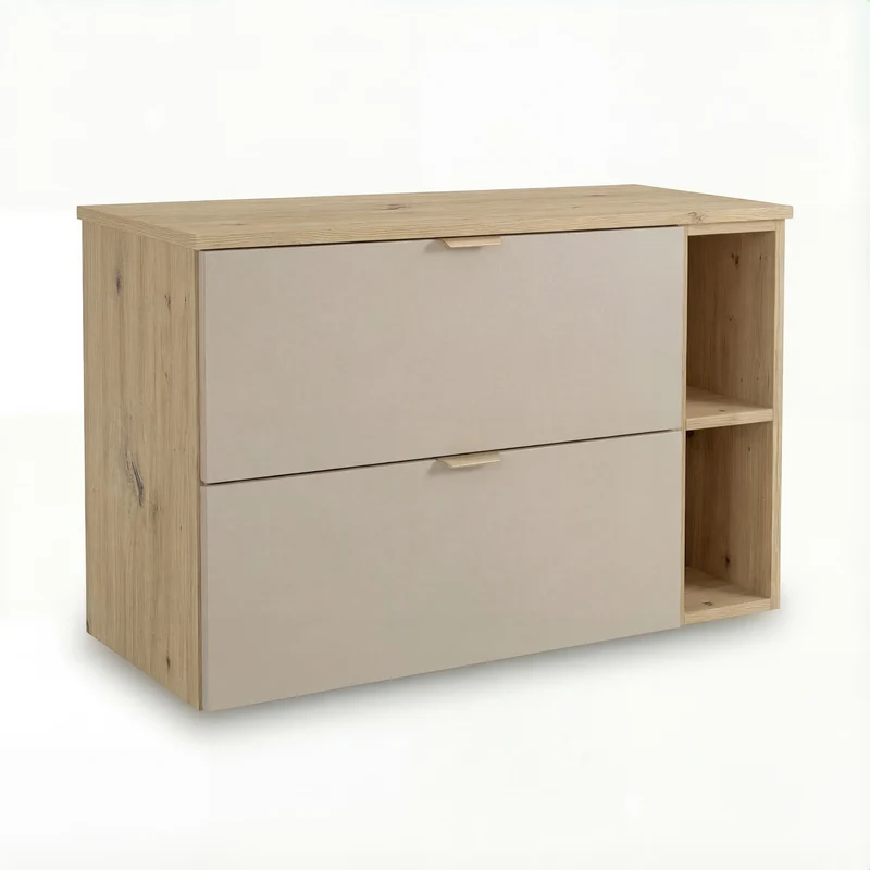 Waschtischunterschrank mit Regal 100 cm Orio - Kaschmir/Eiche artisan