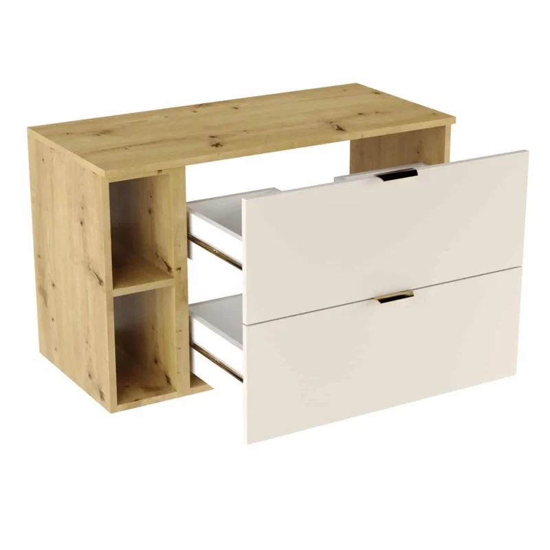 Waschtischunterschrank mit Regal 100 cm Orio - Kaschmir/Eiche artisan