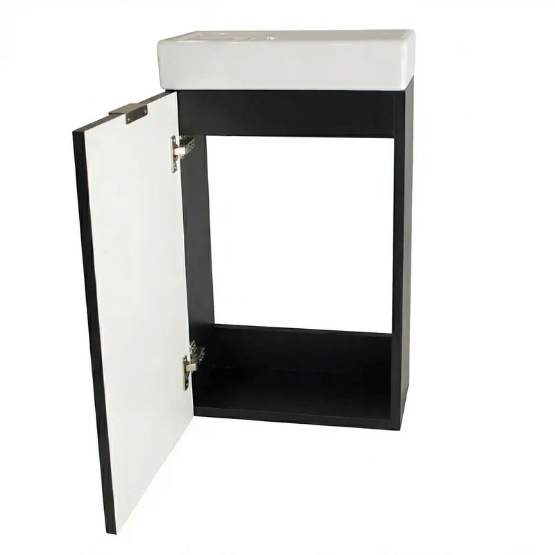 Waschtischunterschrank 40 cm mit Waschbecken Willy - Schwarz