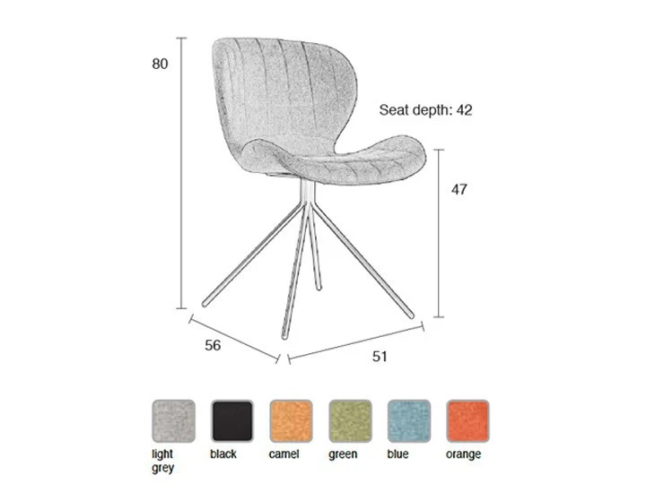 2er Set, Stuhl gepolstert, Esszimmerstuhl Farbe Orange