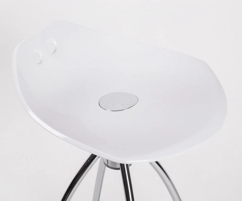 Design Bar-Tresenhocker, Farbe Weiß - Chrom, Sitzhöhe 65 cm