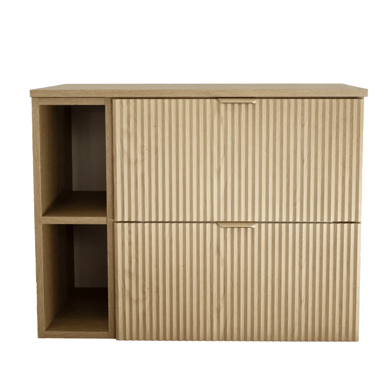 Waschtischunterschrank 80 cm mit Regal Willy - Eiche Cremona