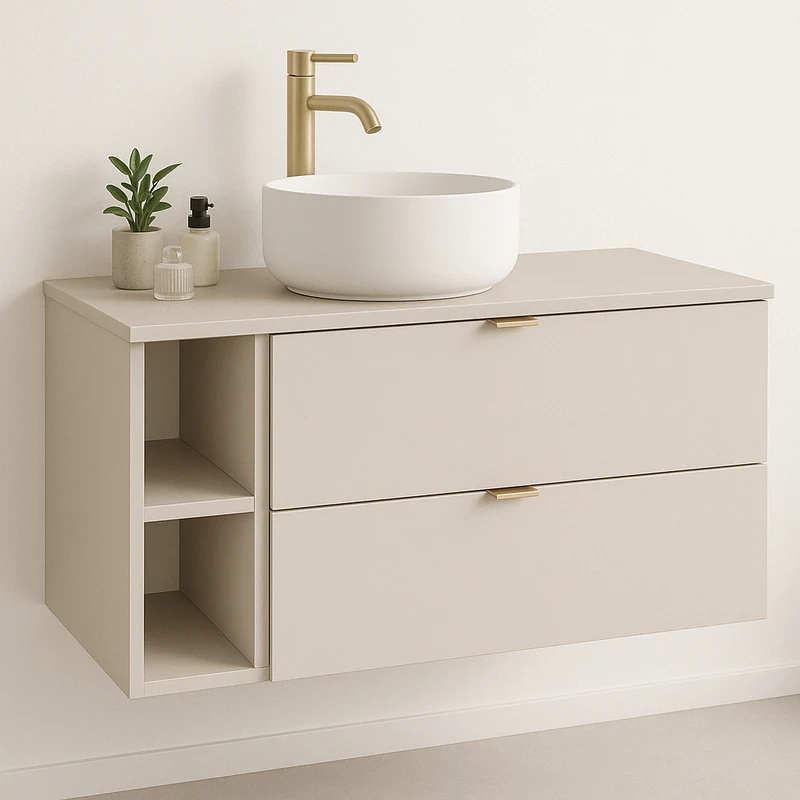 Waschtischunterschrank mit Regal 100 cm Orio - Kaschmir