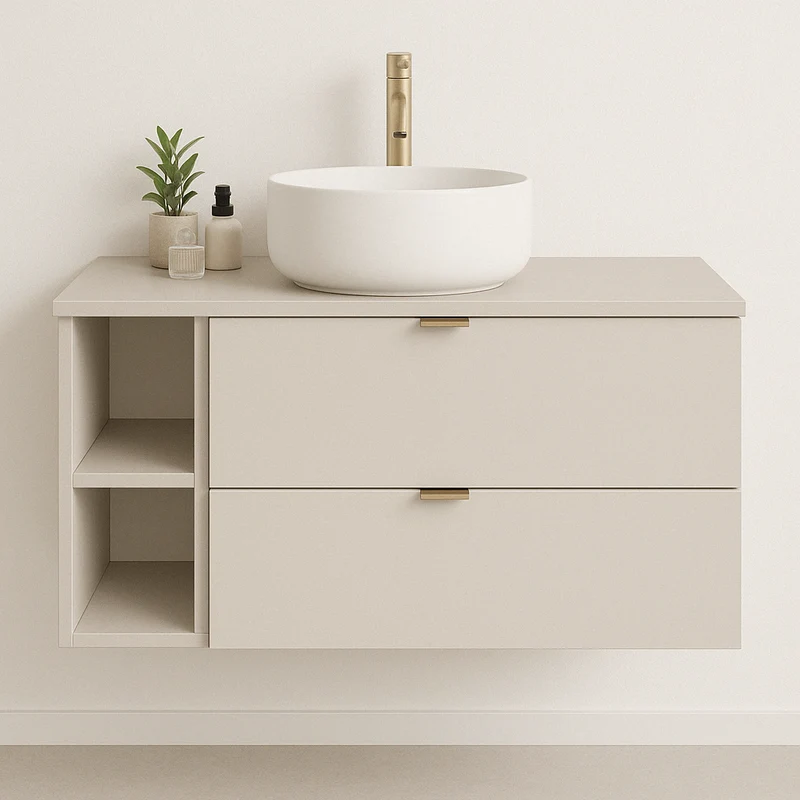 Waschtischunterschrank mit Regal 100 cm Orio - Kaschmir
