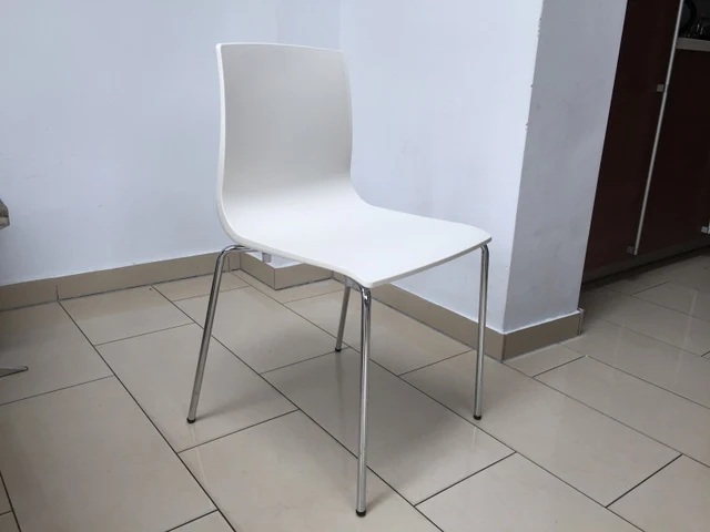 Design Stuhl weiß-leinen, Stuhl stapelbar weiß