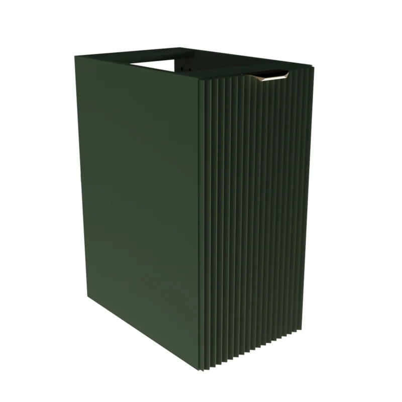 Badezimmerschrank 30 cm, geriffelte Fronten, 1 Tür Willy - Salbei