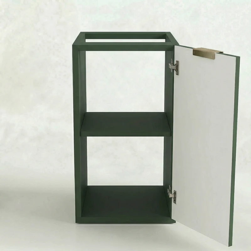 Badezimmerschrank 30 cm, geriffelte Fronten, 1 Tür Willy - Salbei