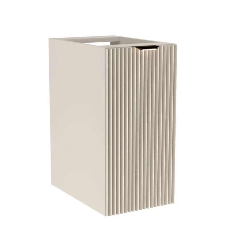 Badezimmerschrank 30 cm, geriffelte Fronten, 1 Tür Willy - Kaschmir