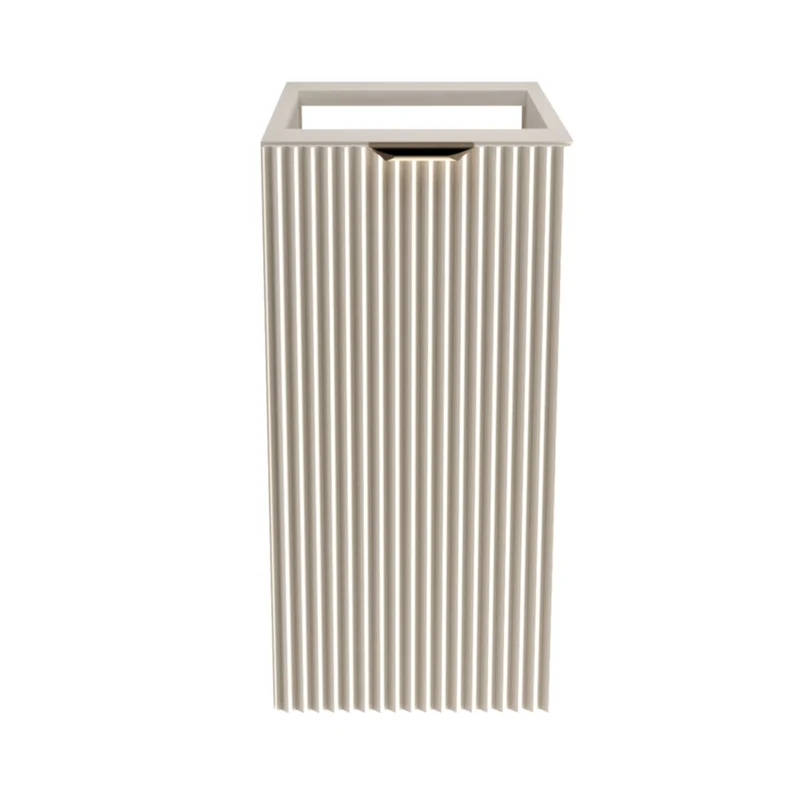 Badezimmerschrank 30 cm, geriffelte Fronten, 1 Tür Willy - Kaschmir