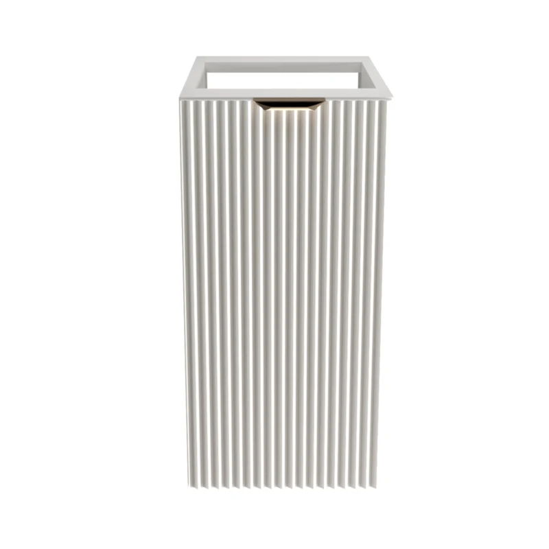 Badezimmerschrank 30 cm, geriffelte Fronten, 1 Tür Willy - Weiß