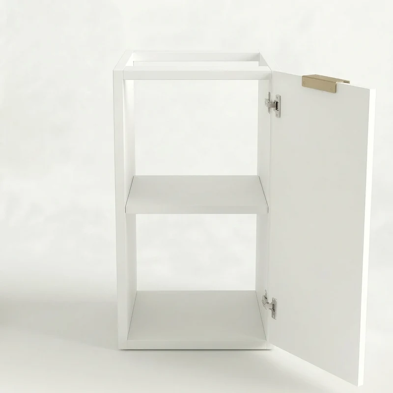 Badezimmerschrank 30 cm, geriffelte Fronten, 1 Tür Willy - Weiß