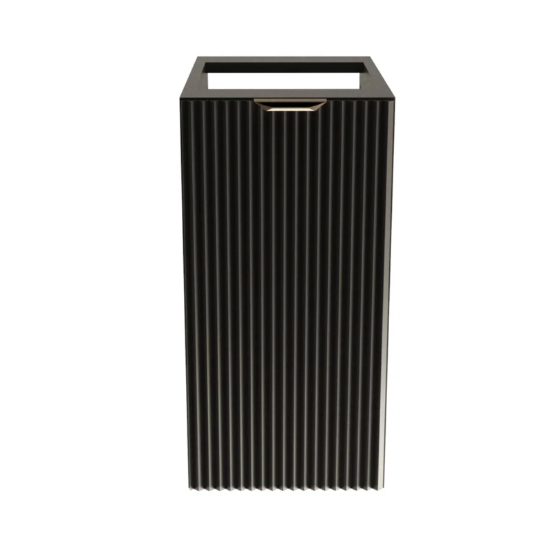 Badezimmerschrank 30 cm, geriffelte Fronten, 1 Tür Willy - Schwarz