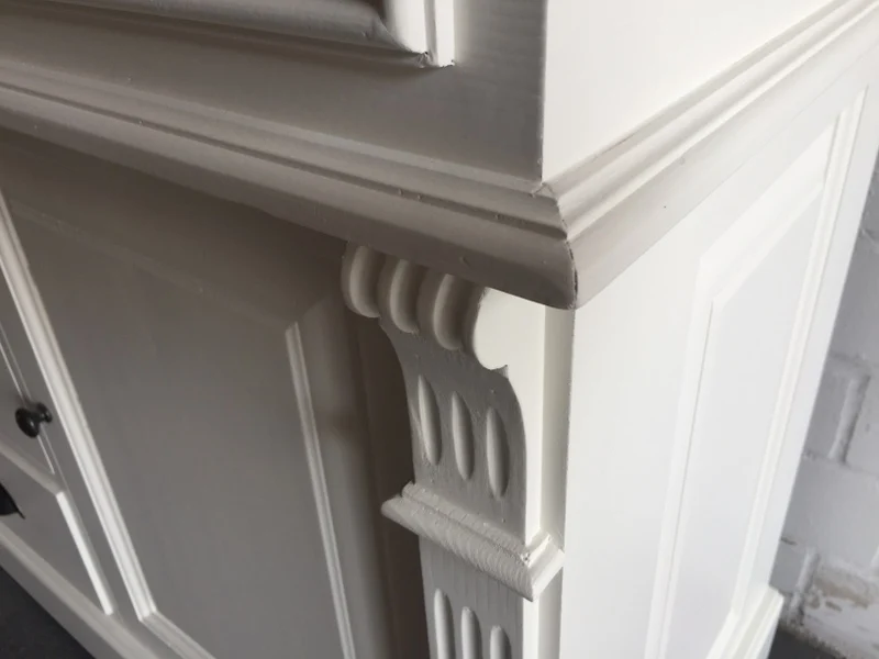 Waschtisch weiß-braun Massivholz, Waschtisch im Landhausstil, Spiegel optional